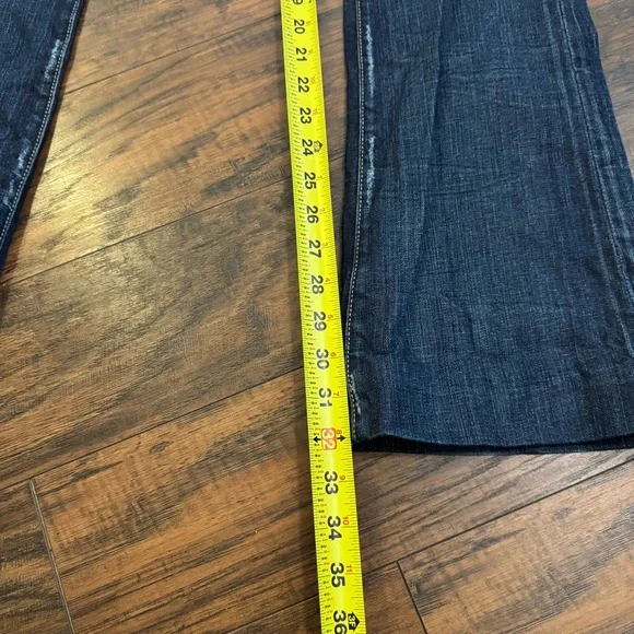 Lucky Brand Lil Maggie Flare Jeans Womens 00 Dark Wash Bootcut Altered Hem 24x32 - Picture 4 of 15